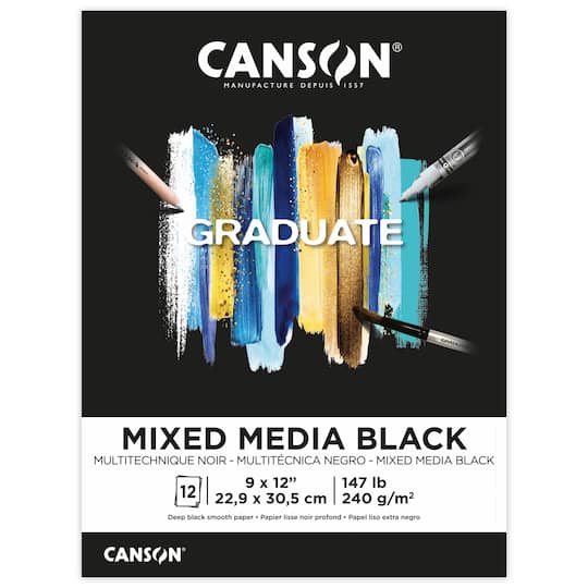 Canson® Graduate 9" x 12" Black Mixed Media Pad